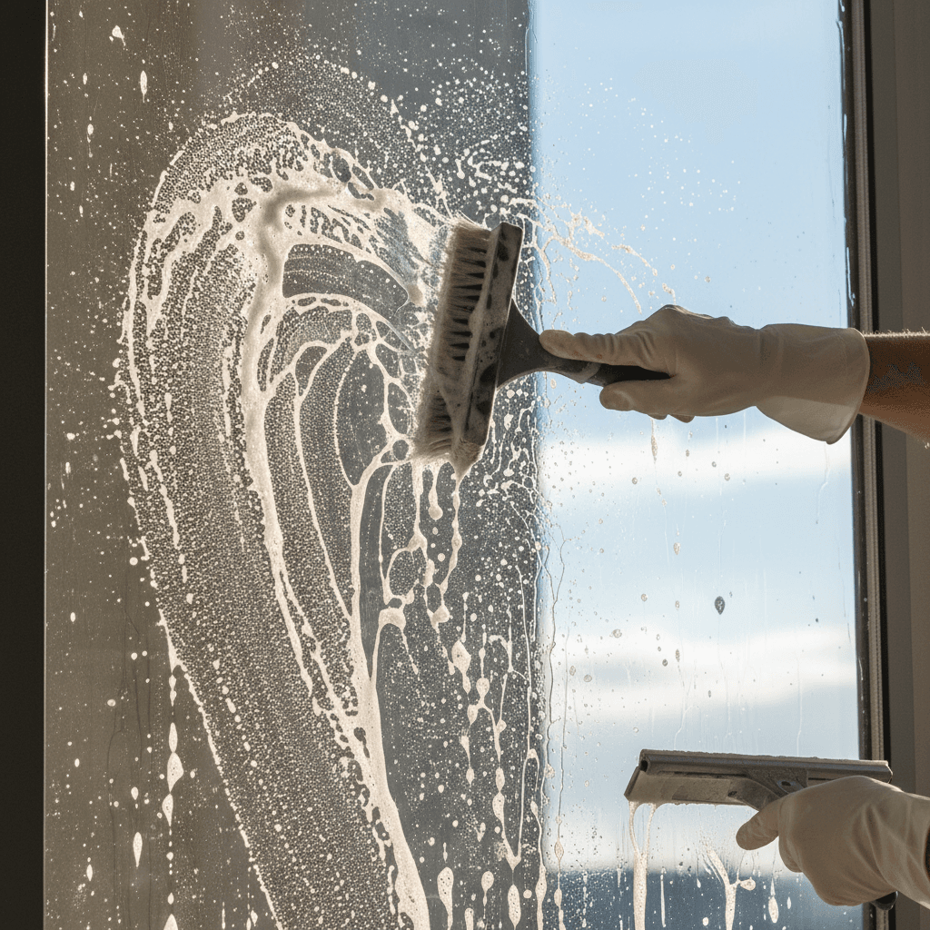 Cleaning dirt and debris out of a window track